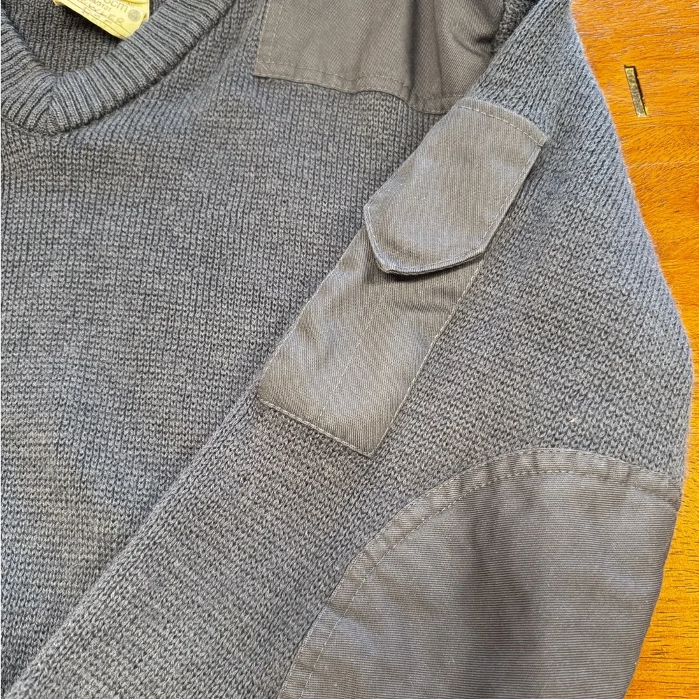 British Royal Air Force Cadet Blue Wool Utility Military Sweater Medium Unisex